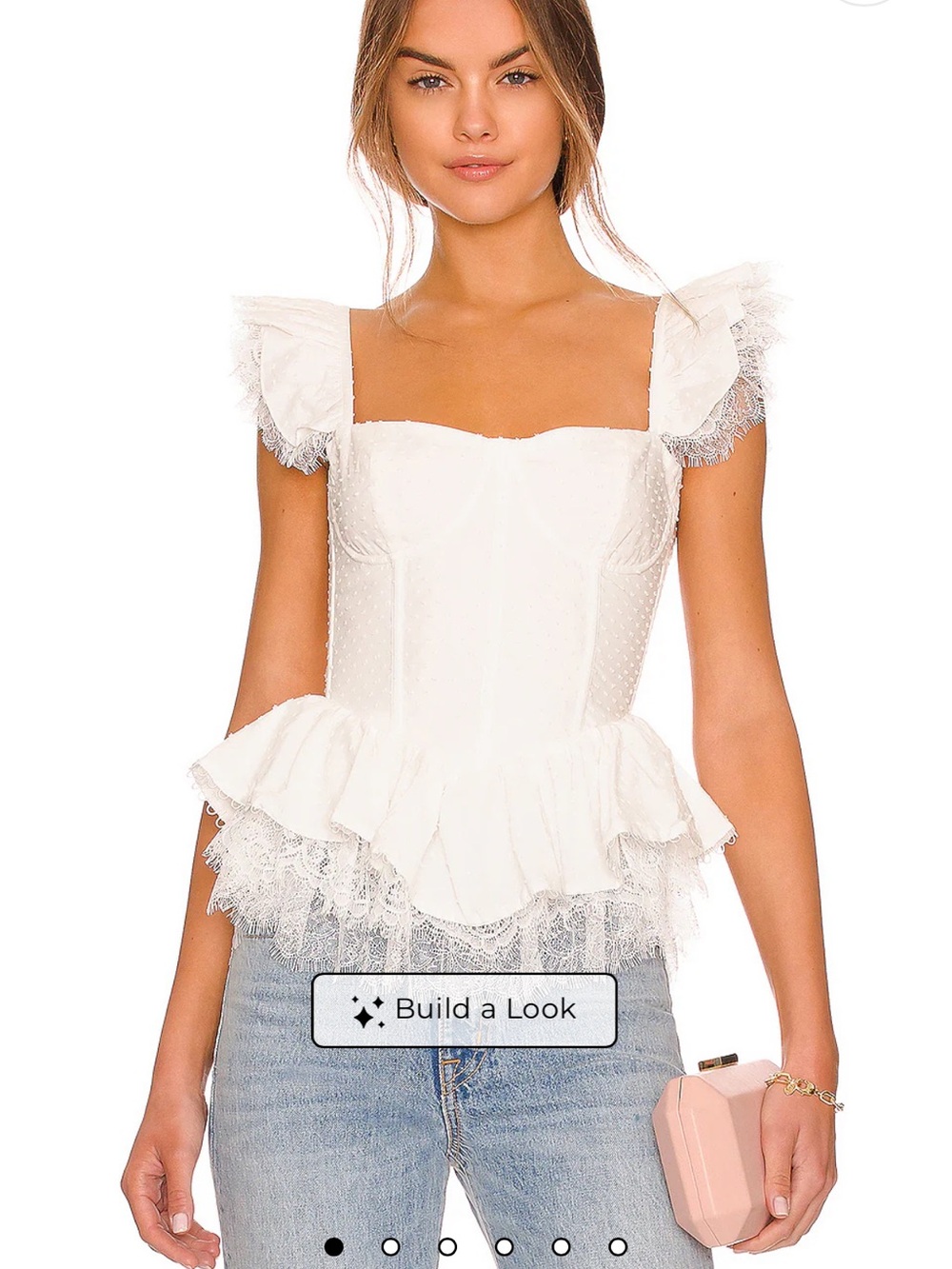 V. Chapman Sorento Corset Top in White Meringue